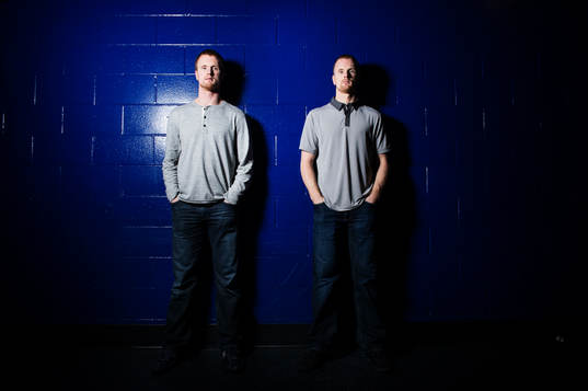 Tvillingbröderna Henrik Sedin och Daniel Sedin, som spelar