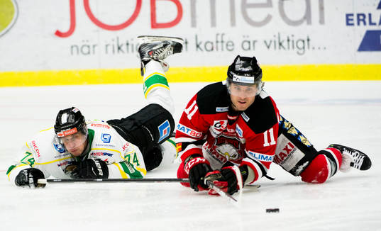 Malmö Redhawks Joey Tentute och Björklövens Stefan Öhman