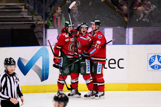 Frölundas Magnus Kahnberg Nicklas Lasu och John Klingberg