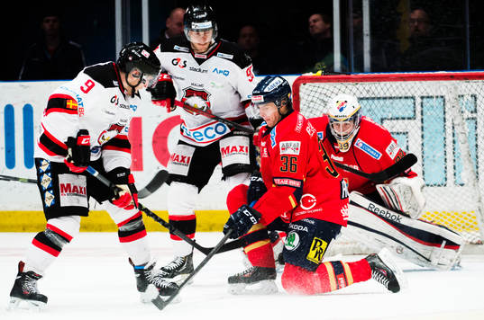 under ishockeymatchen i hockeyallsvenskan mellan