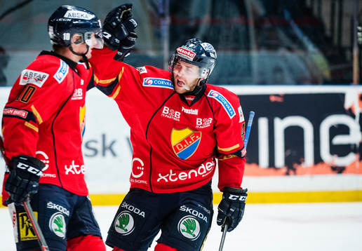 Djurgårdens Joakim Eriksson  och Mattias Guter  jublar
