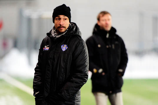 Häckens tränare Peter Gerhardsson och Falkenbergs