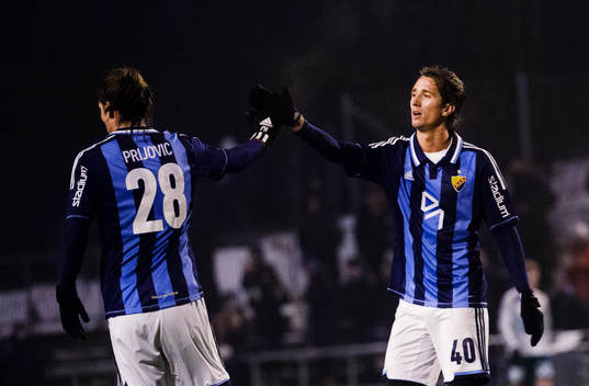 Djurgårdens Aleksandar Prijovic  och Philip Hellqvist