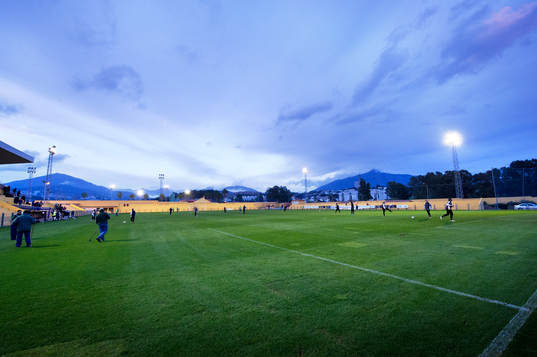 Översikt Estadio San Pedro där träningsmatchen mellan