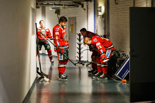 Frölundas Evan McGrath, Mikael Wikstrand, Tom Nilsson och