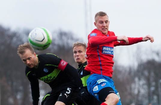 Helsingborgs Peter Larsson i träningsmatchen mellan