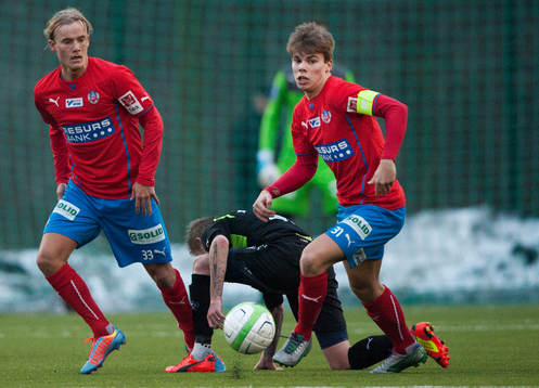 Helsingborgs Elias Andersson och Daniel Svensson i