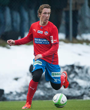 Helsingborgs Gustav Jarl i träningsmatchen mellan