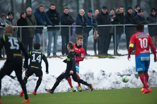 Helsingborgs Emil Krafth i träningsmatchen mellan