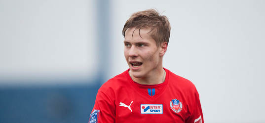 Helsingborgs Jere Uronen i träningsmatchen mellan