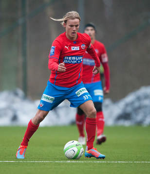 Helsingborgs Daniel Svensson i träningsmatchen mellan
