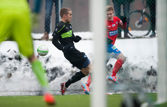 Helsingborgs Jere Uroneni träningsmatchen mellan