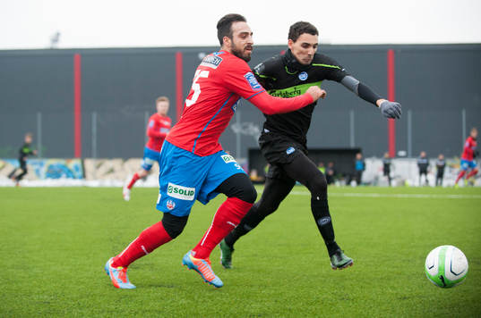 Helsingborgs Abdul Khalili i träningsmatchen mellan