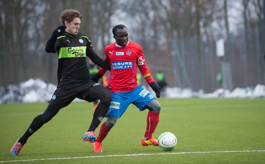 Helsingborgs Ema Boateng i träningsmatchen mellan