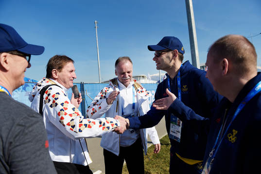 Sveriges ishockeylandslags lagledning med Tommy Boustedt