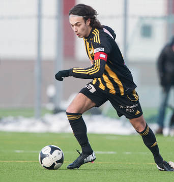 IFK Hässleholms Karim Al-Asi i träningsmatchen i fotboll
