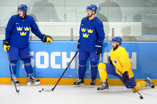 Sveriges Loui Eriksson, Daniel Sedin och Henrik Zetterberg