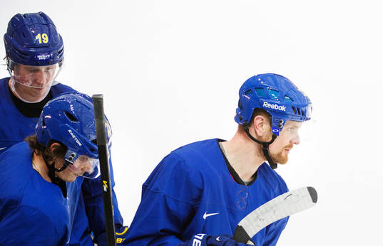 Nicklas Bäckström, Loui Eriksson och Daniel Sedin