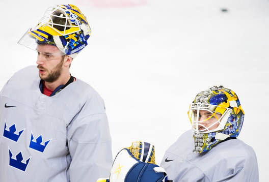 Målvakterna Jhonas Gustavsson och Jhonas Enroth