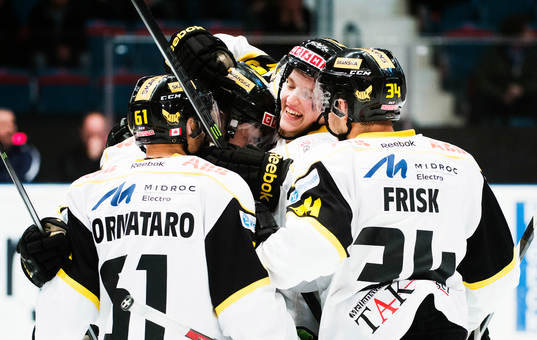 Västerås spelare  jublar