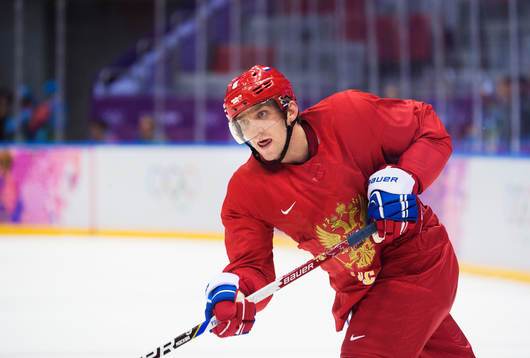 Alexander Ovechkin på Rysslands ishockeylandslags träning