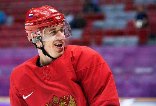 Yevgeni Malkin på Rysslands ishockeylandslags träning