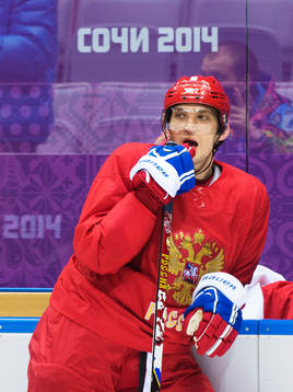 Alexander Ovechkin på Rysslands ishockeylandslags träning