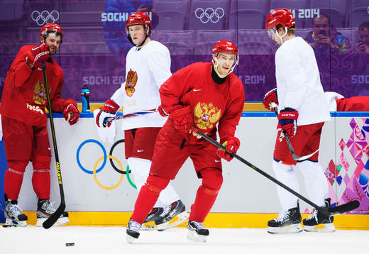 Pavel Datsyuk på Rysslands ishockeylandslags träning