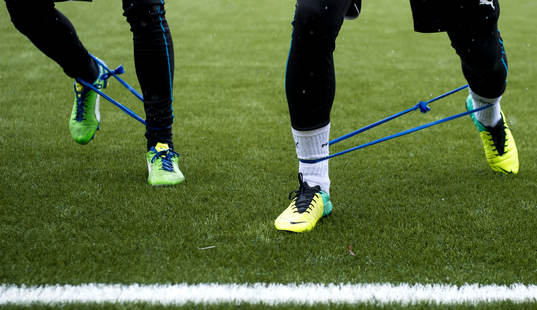 Speciella gummiband används när Malmö FF tränar