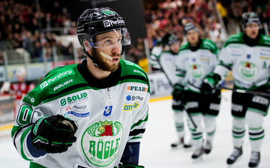 Rögles Kelsey Tessierunder matchen i hockeyallsvenskan