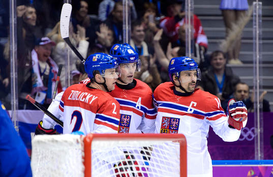 Tjeckiens Jaromir Jagr jublar