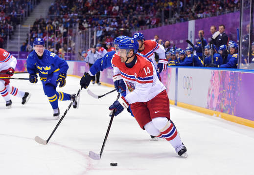 Tjeckiens Tomas Plekanec i ishockeymatchen mellan Tjeckien