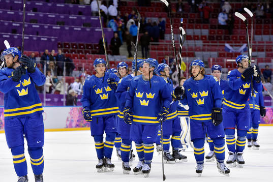 De svenska spelarna jublar