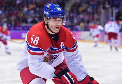 Tjeckiens Jaromir Jagr i ishockeymatchen mellan Tjeckien