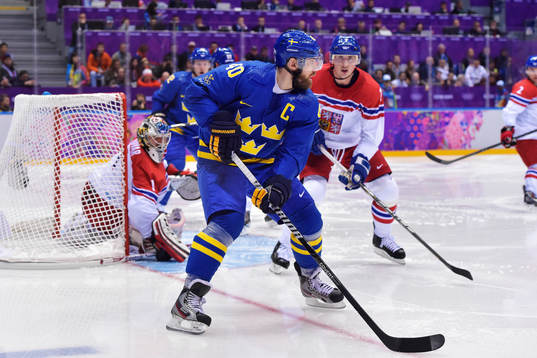 Sveriges Henrik Zetterberg i ishockeymatchen mellan