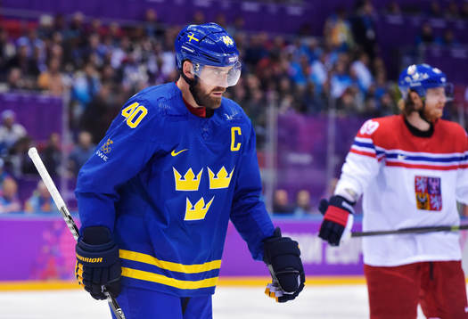 Sveriges Henrik Zetterberg i ishockeymatchen mellan