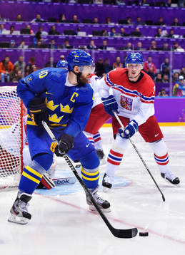 Sveriges Henrik Zetterberg i ishockeymatchen mellan
