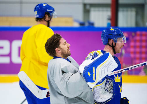 Målvakten Henrik Lundqvist på Sveriges ishockeylandslags