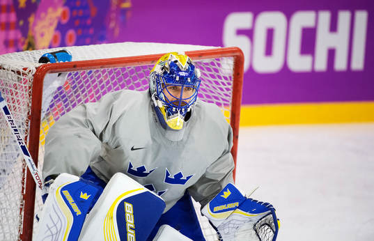 Målvakten Henrik Lundqvist på Sveriges ishockeylandslags