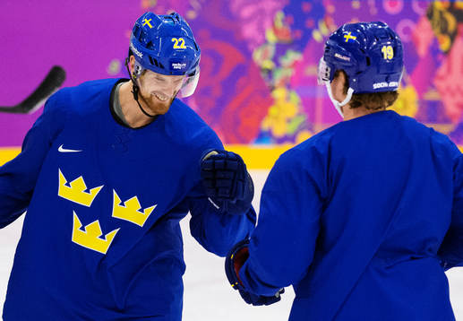 Daniel Sedin och Nicklas Bäckström på Sveriges