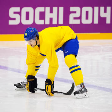 Patrik Berglund på Sveriges ishockeylandslags träning