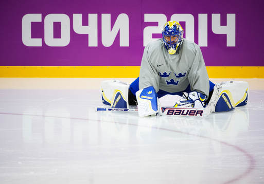 Målvakten Henrik Lundqvist på Sveriges ishockeylandslags