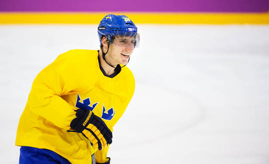 Alexander Steen på Sveriges ishockeylandslags träning
