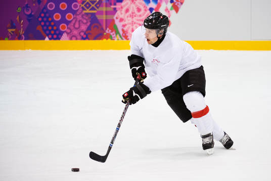 Martin Plüss på Schweiz ishockeylandslags träning
