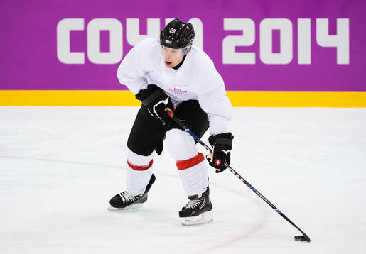 Martin Plüss på Schweiz ishockeylandslags träning