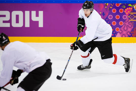 Martin Plüss på Schweiz ishockeylandslags träning
