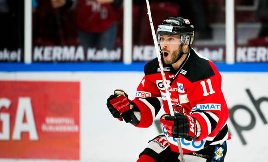 Malmö Redhawks Joey Tentute jublar