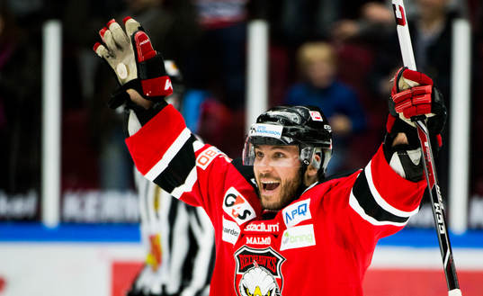 Malmö Redhawks Joey Tentute jublar