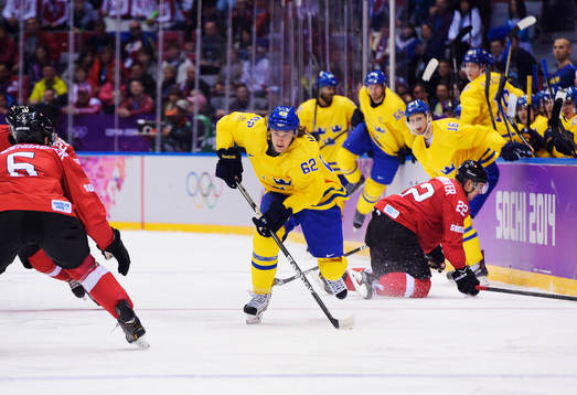 Sveriges Carl Hagelin i ishockeymatchen mellan Sverige och