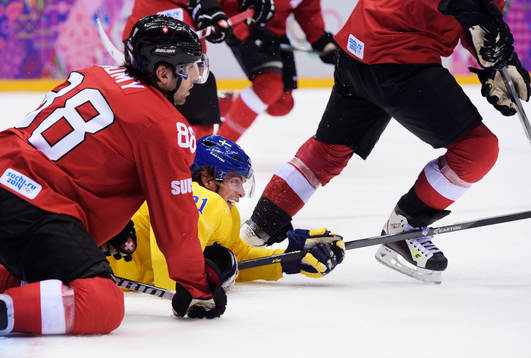 Sveriges Loui Eriksson i ishockeymatchen mellan Sverige och